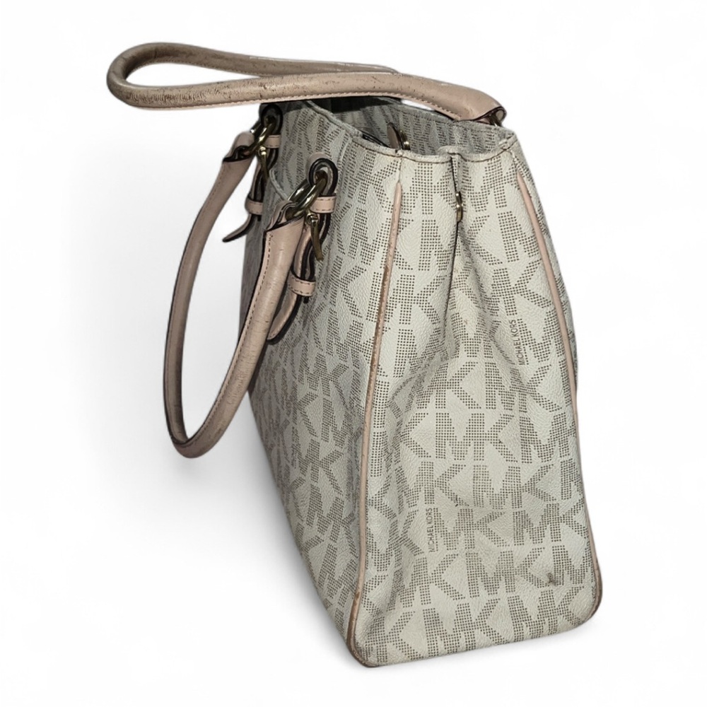 Michael Kors Cream And Tan Satchel - image 4